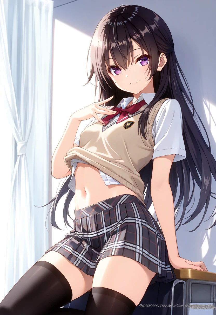 Umisonoda, Umi Sonoda, Long hair, Blue hair, (Yellow eyes:1.5) (large full breasts:1.2),Blue skirt, 、(Yellow sweater vest:1.3)、Blake Blue Skirt, Plaid, plaid skirts,
BREAK looking at viewer,Break indoors, crass room, BREAK (masutepiece:1.2), Best Quality, High resolution, Unity 8k壁纸, (Illustration:0.8), (Beautiful detailed eyes:1.6), extra detailed face, Perfect Lighting, extremely details CG, (Perfect hands, Perfect Anatomy),cowboy shot、Smile with open mouth、(Skirt lift:1.3), (white panties:1.3)、(Skirt that rolls up:1.3)、(Fully exposed panties:1.5)、red blush