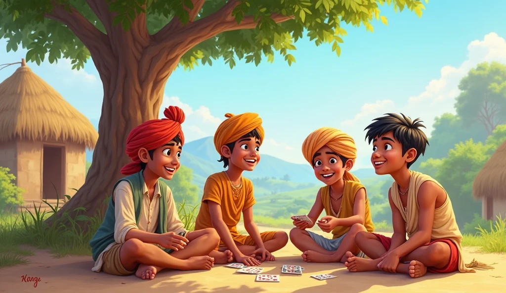 One day, Mohan thought why not ask his friend Raju for help. He was sure that Raju would definitely help him. He went to Raju and said, "Raju bhai, I need some money for my business. Cartoon Image