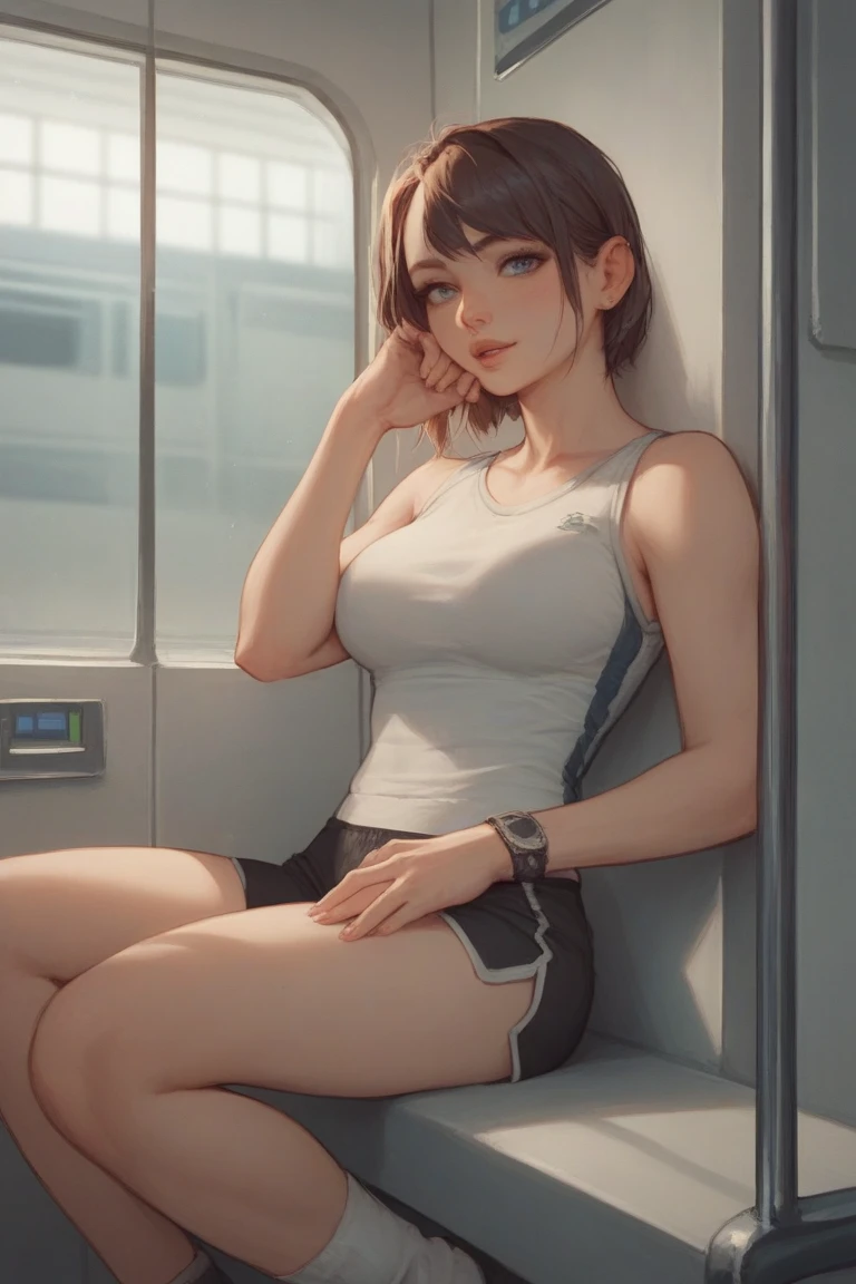 1 girl in underwear,Sit on my legs,Show my legs,First-person perspective
