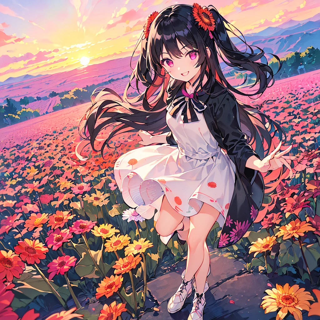 quality\(masterpiece, best quality,8k,非常に精細なCGユニットのwallpaper,High resolution,top-quality,top-quality real texture skin,Surreal,Increase the resolution,RAW Photos,最高quality,Very detailedな,wallpaper\), break ,One person\(Little,So cute, Adorable, cute,Small child,5 years old,Little,Big smile,cute笑顔,Fairy\((((Small breasts\(Very detailed\)))),(black:1.3),(((Very large))),Too big,Smooth, Shiny,Peek into\),Fairy,whole body,Big eyes,Eyes of the Universe,Long Hair,Long tail,\(Cosmic Hair,Underponytail,\)\), break ,background\(Flower Fairy,Flowers、Enlarged photo\((black:1.5),many kinds of Flowers,beautiful\),Best lighting,\),From above、