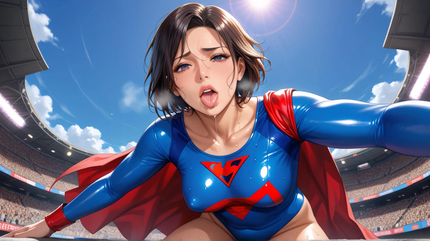 anime girl in a pink wet shirt with a red superman symbol on her chest, sakimi chan, shiny wet skin!!, super realistic, [ 4 k ]!!, photorealistic anime, super photorealistic, realistic real life photo, super detailed and realistic, hd screenshot, by Kentaro Miura, makoto shinka, realistic, wet t-shirt! Submerged in a bathtube water with tshirt on
