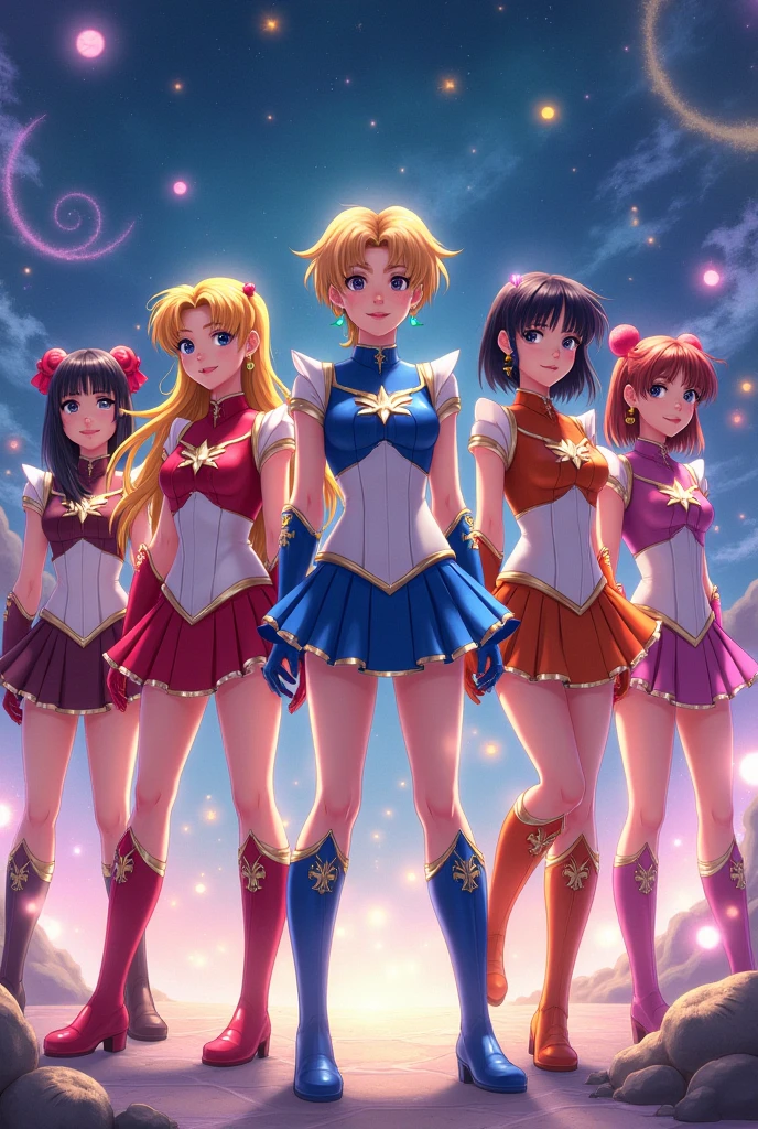 Five Sailor Soldiers having anal sex