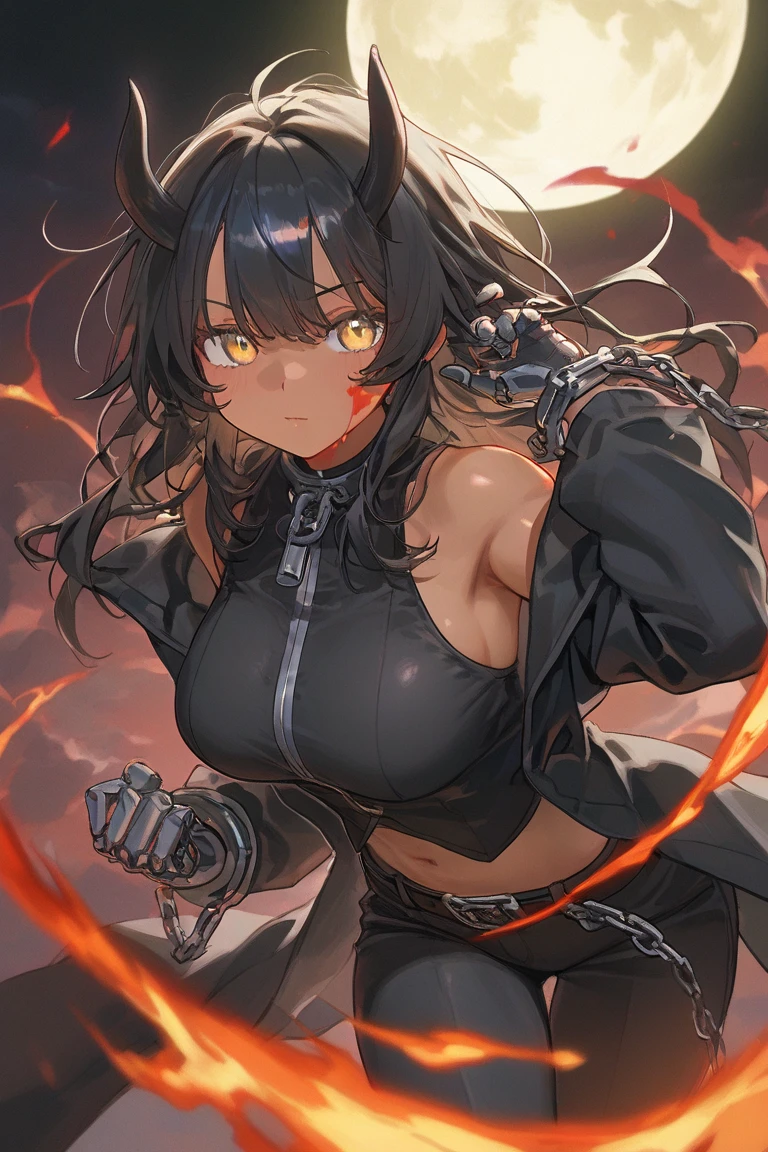 gzchan,scales,large breasts,tail,black hair,monster girl,glowing,smirk,kaijuu,(full body:1.3),
(detailed face and eyes:1.3),1girl,Ultra-detail,(highres:1.1),best quality,(masterpiece:1.3),cinematic lighting,