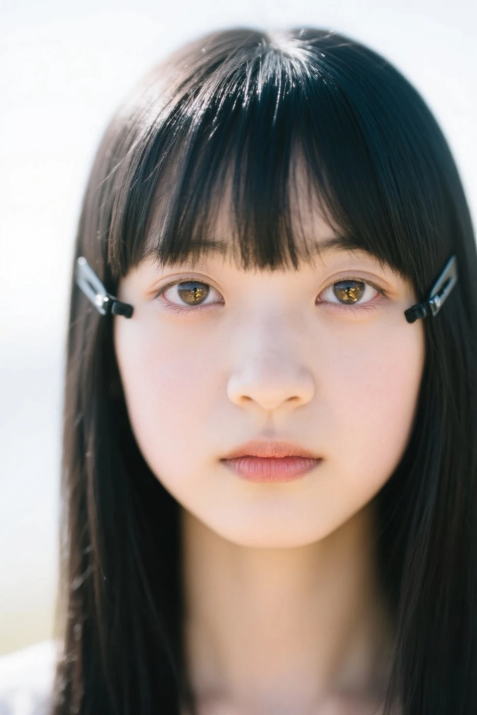 a close up of a girl with long hair and a white shirt, scars on her face, hinata hyuga, misato katsuragi, close up of iwakura lain, yuyushiki, close up iwakura lain, inspired by Kusumi Morikage, hinata hyuga from naruto, hoshino yukinobu, iwakura lain, High quality image, masterpiece, detailed hair texture, detailed skin texture, detailed cloth texture, 8k, add fabric details, ultra detailed skin texture, ultra detailed photo, skin pores, cloth details, high skin details, realistic hair details, detailed skin acne, les, skin wrinkles