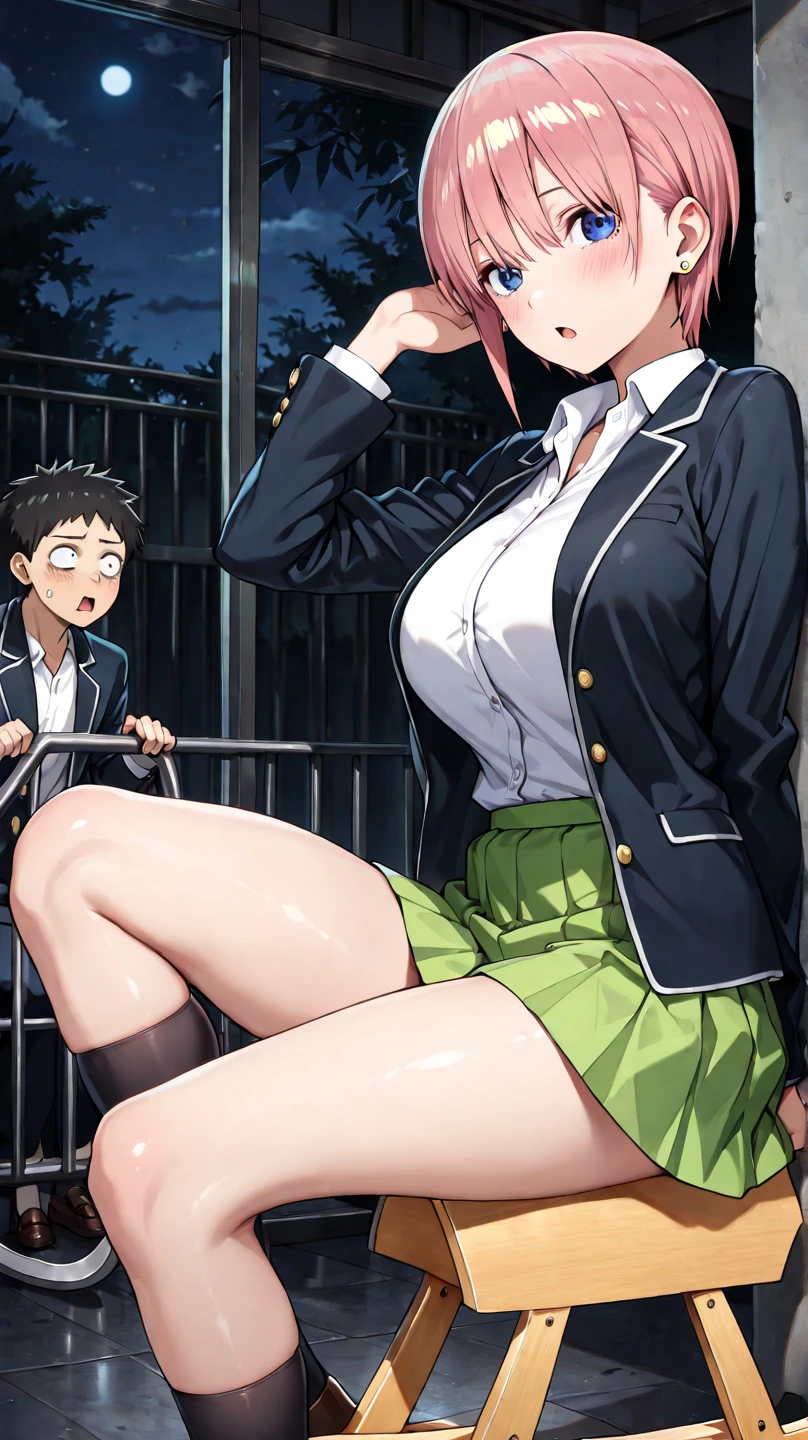 masterpiece, Highest quality, 1 person,( Large Breasts,Are standing, View your audience,),Detailed Background、A person who writes in detail、Accurate human body、Knowledgeable person、Accurate 5 fingers,Mature Woman,Thighsが太い,Cruby Body, konami,,wrist above head,Long sleeve、Thighs、alone,((green jacket, gloves, green shorts,green footwear)),((zettairyouiki)),,TranT, (train interior), netorare, chikan, grabbing, hetero, pussy juices, molestation, public indecency, public use,faceless male fingering, 2boys, faceless male, assisted exposure,