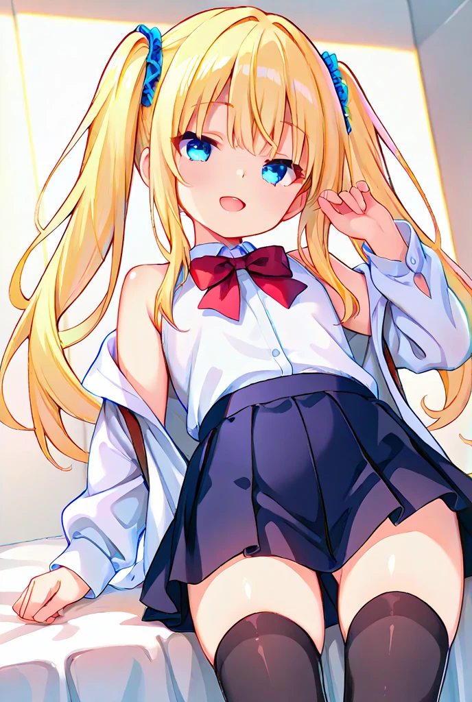 Beautiful long blonde hair Shyness blue eyes Watery eye White panties A girl in a sailor suit Pleated skirt mini skirt Vibrator in knee socks Thigh Vibe Hold your crotch with both hands carrying randoseru backpack Small breasts Stand leaning forward