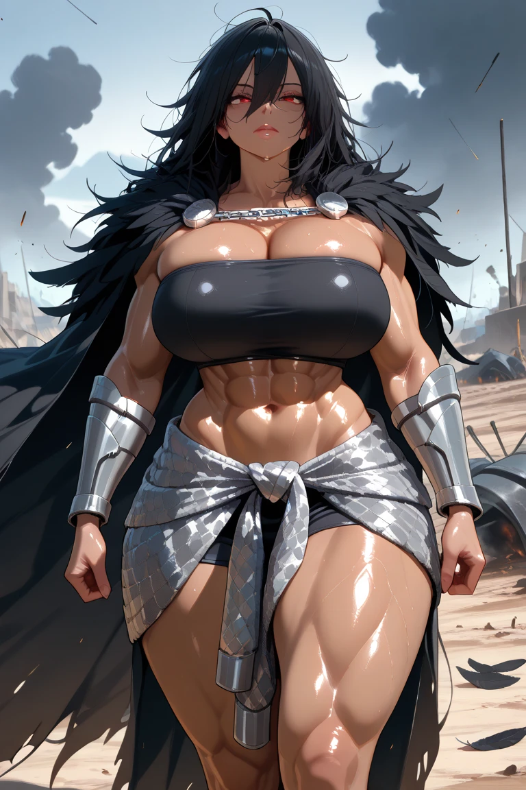 ((masutepiece)), (Best Quality:1.7), (Detailed:1.4), (hight resolution:1.4), 8K, (Colorful:1.5), 2D, High resolution, Sharp Images, Raw photo, Dehya_Genshin, 1girl in, (((Solo))), Black hair, Long hair, Blue eyes, big eye、A smile, middle body, Blonde bangs, Cat eariddle body)), Black pants, Shirt,Torn clothes, Cowboy Shot, (((Jewelry))), Black Gloves, (((armor))), thighs thighs thighs thighs, 鎖骨, Official Custom Rep, Armor Choker, A desert, cleavage, Parted lips, striated hair, Midriff, Hair intake, dark skinned female, halterneck, armlet, Black Gloves, ((criss-cross halter)), Torn clothes, Belt bag, Red Nails, nail polish, (((Armor Armlet))), fingerless glove, Two-tone breasted, closes mouth, Narrow eyes, eye line, ((Looking at Viewer)), Red chest, ((Bare legs)), Sunset, Gloves with claws, (((shoulder armer))), Armor Bracelet, Belt Armor, (earrings), Gold Chain, ornaments,Stand up,hand on own hip,tmasterpiece,Huge stacked breasts,The kinky exposed ,(Surreal breasttremely full breasts)),((Super large)),Big breasts Thin waist,(((Extremely large breasts))),seductiv,High detail,hyper qualit,high resolution,8K,8k smooth,(reality: 1.2),(Highly realistic, Ultra-realistic, photograph realistic),(Realism: 1.2),Solo,(Perfect feminine curveig breasts:2),(Huge breasts:2),(gigantic cleavage breasts:2),(Large breasts:2),(Bare tits:1.4),(chiseled abs : 1.1),Nice strong legs,,(Curvy:1.1),Narrow waist,(gigantic hip:1),(Thick thighs:1),(Thick legs:1),Muscular,(body builder:1.5)
