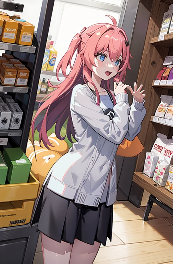 anime girl with pink hair in front of a tree, anime style 4 k, artwork in the style of guweiz, anime style. 8k, anime styled digital art, digital anime illustration, digital anime art, 8k high quality detailed art, detailed digital anime art, stylized anime, anime style illustration, fantasy art style, naked hoodie, navel, tsukasa,