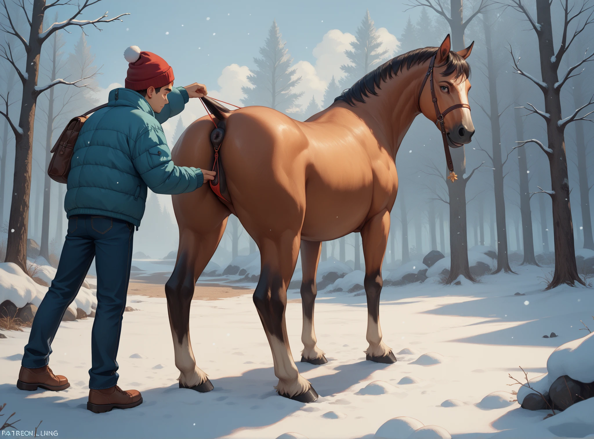 majestic male centaur, ramdomany place, chubby, big hooves, bright white fur, white hair, anatomically correct centaur, docked tail, human face, human nose, human eyes, equine hips, thick thighs, raised tail,  holding the tail, epic skin, epic fur, hyperrealistic, hyperrealistic skin human, hyperrealistic skin, hyperrealistic human nose, hyperrealistic human body human, hair hyperrealistic, hyperrealistic face, 