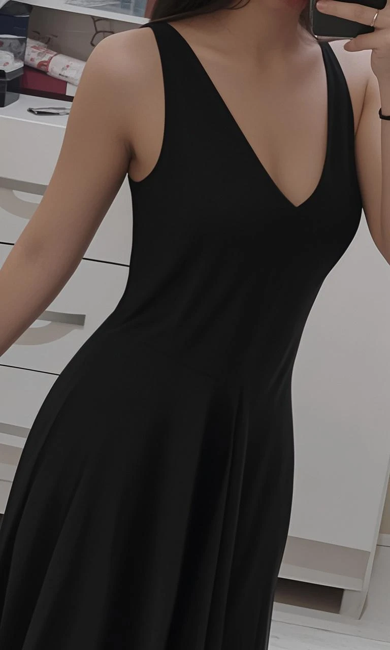 arafed woman in a black dress posing in a living room, an album cover inspired by Shao Mi, tumblr, arabesque, sexy dress, gorgeous young korean woman, sexy pose, she is wearing a black dress, she is dancing. realistic, attractive pose, wearing a tight black dress, sensual dancing, beautiful south korean woman, gorgeous chinese model