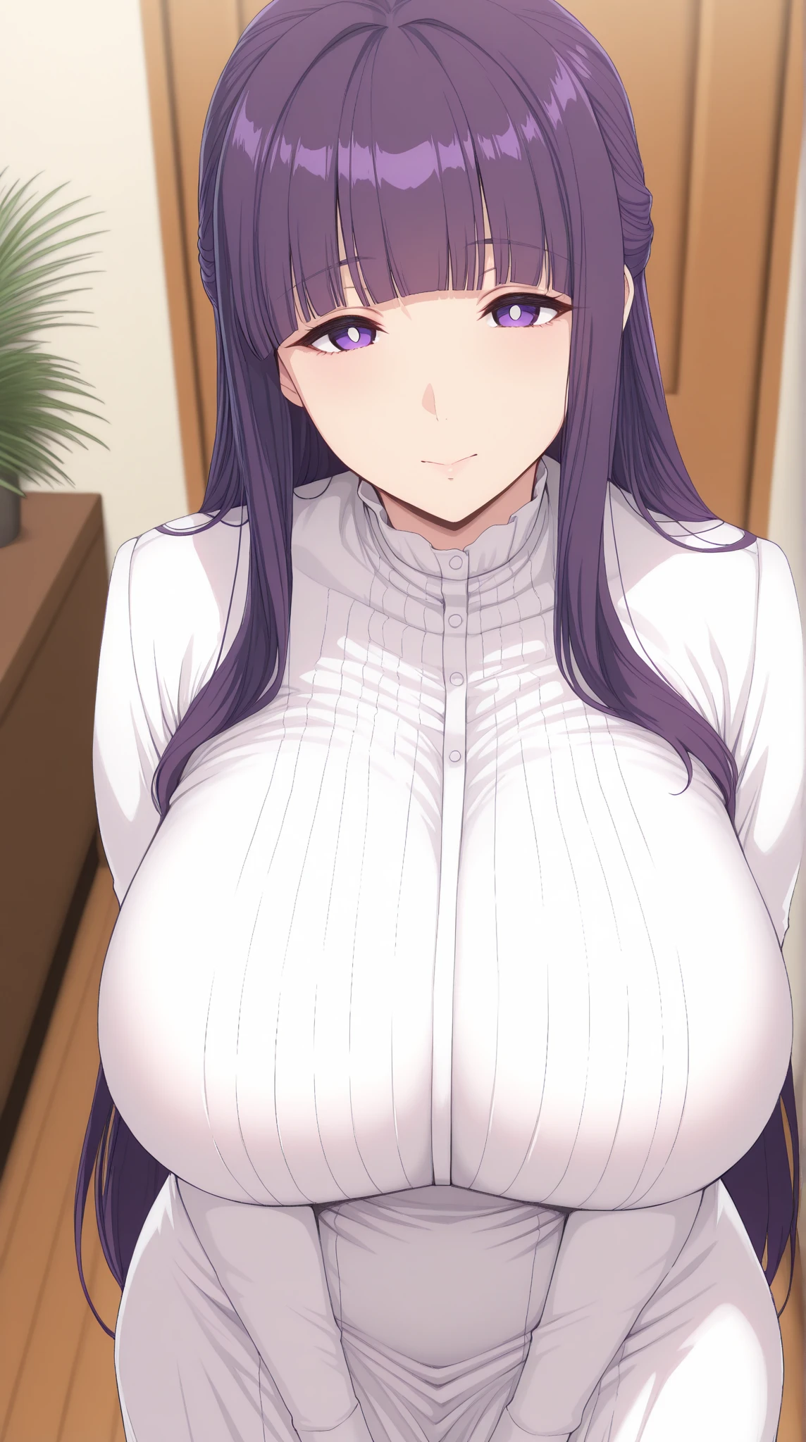 Hinata Hinata，Purple colored hair，White eyes，Big chest，It is a personal wife，anime big breast
