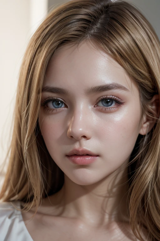 Masterpiece, Highest quality, Ultra details, illustration, beautiful details, depth of field, Dynamic angle, 8a Wallpaper, Portrait, The best quality of light and shadow, 4K, 8ก, CG, great details, blurred background, upper body, Contemporary, set, Blonde, long hair, beautiful eyes, beautiful splash