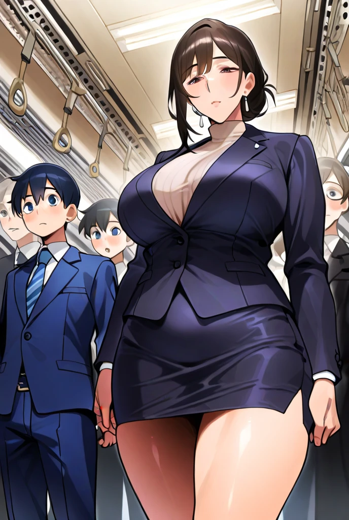(high resolution:1.3), (16k, Detailed Images), リングで戦うmaleとGirl、(male1peopleとGirl1people)、(male、Strong、tall、In a suit)、(Girl、Slender、Torn swimsuit figure)、wrestling、Indirect Technique