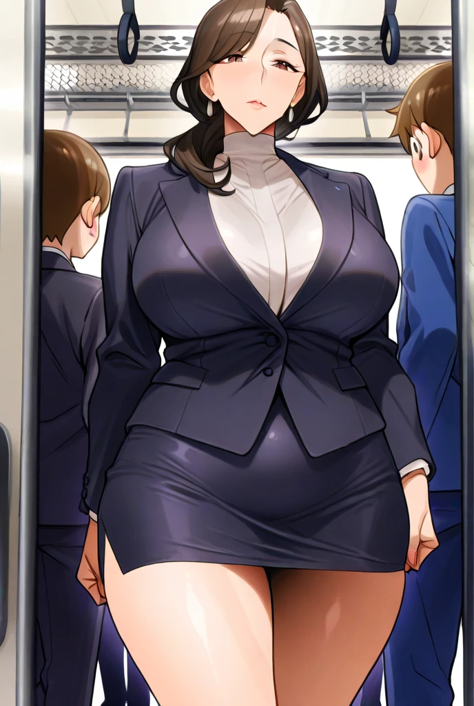 50 year old adult woman、Men holding penisesurrounding a girl、Teasing Smile、、From the penis、in then、Bukkake for girlsthighs、Plump、Plump Mature Woman、sweater、Tigi skirt、Lace Underwear