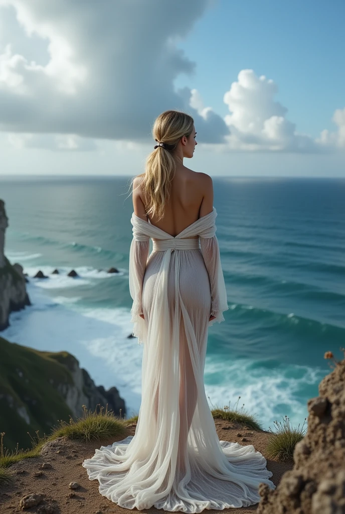 scarlett johanson, tight white dress, Mountain
