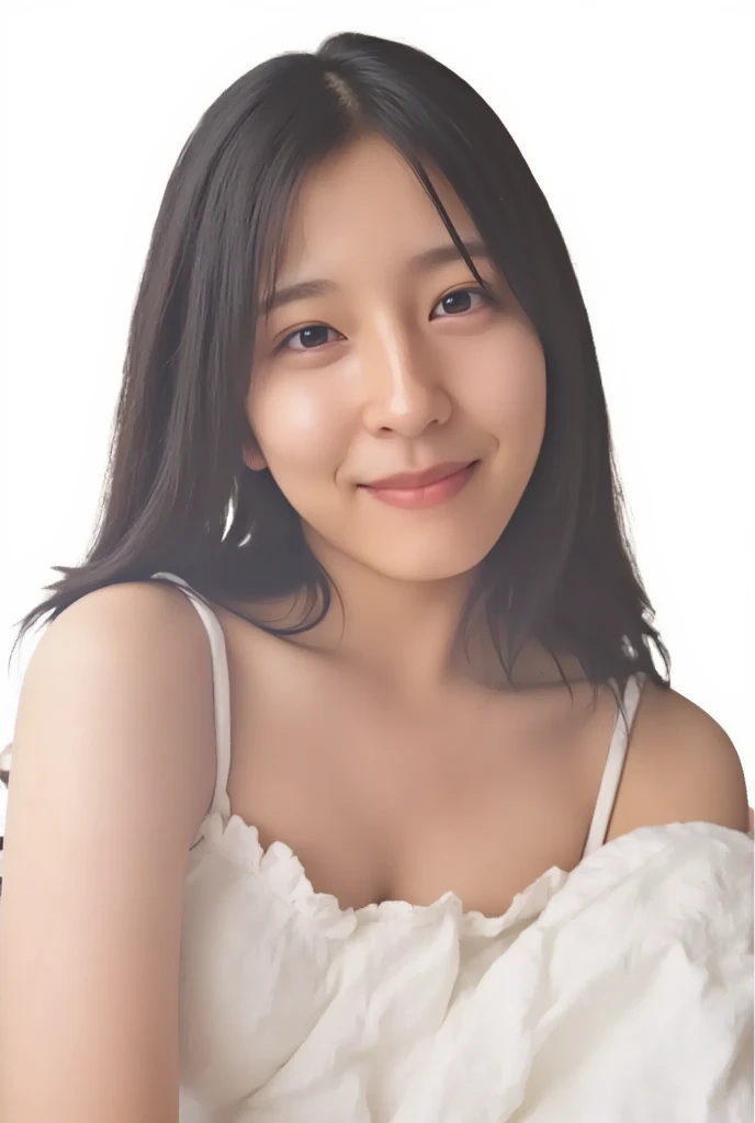 Best Quality, 8k, Masterpiece, (Portrait: 1.3), (photo realistic:1.4), (hyper realistic:1.4), Sharp Focus, looking at viewer, (smoother lighting:1.1), (increase cinematic lighting quality:0.9), realistic lighting, backlighting, light on face, ray trace, (brightening light:1.2), (Increase quality:1.4), sharp detail, (best quality real texture skin:1.4), finely detailed eyes, black_eyes, finely detailed face, 25 year old Korean woman,smiling_face