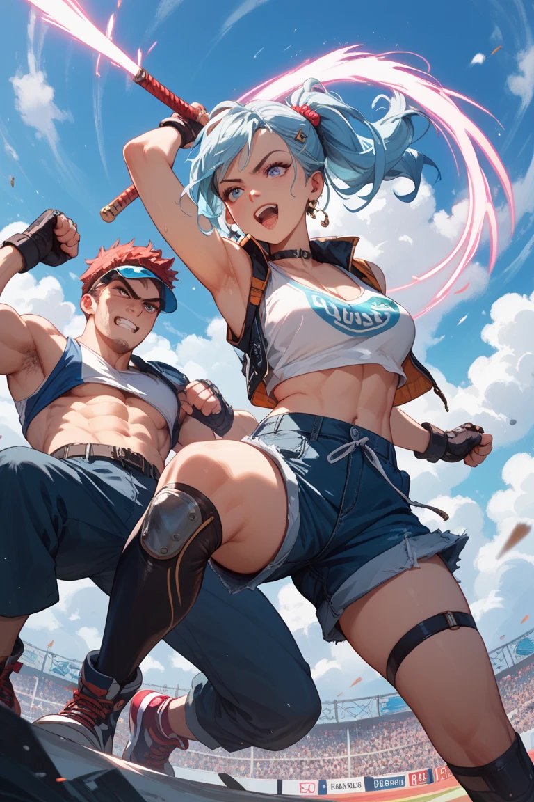Two girl fighting over boy