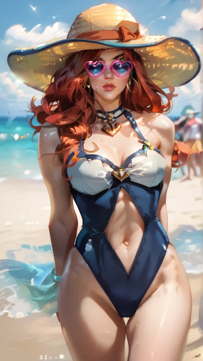 Miss fortune, Pelirroja, Pirata, Cuerpo perfecto((La mejor calidad)), ((Obra maestra)), (Detallado), Cara perfecta