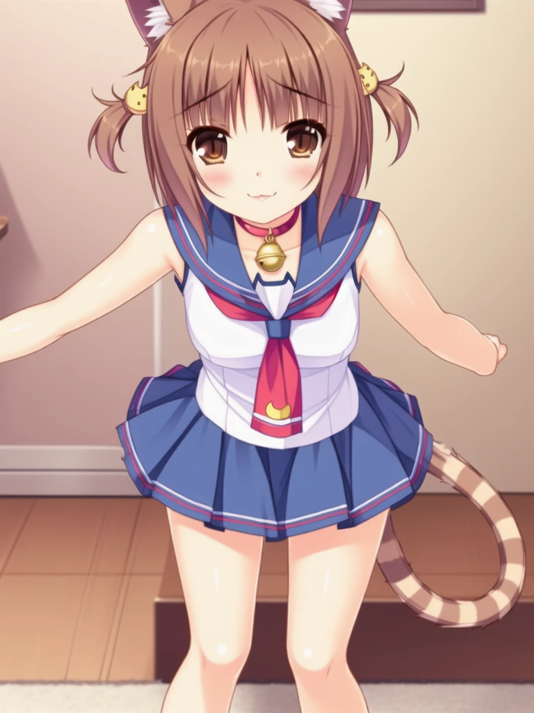 (Highly detailed CG Unity 8k wallpaper), (Best Quality), (Super Detail), (Best Illustration), (Best Shadow), POV, Realistic lighting and shading, Natural light, Lens flare effect, BREAK, 1 beautiful girl, Solo,(Cute:1.5),(Chibi:0.8), (kawaii:1.5),(Lori:0.5), BREAK, ( ( girl), Very detailed, colourfull, highest details, BREAK, (Huge breasts: 1. 2,), Clear skin, Beautiful skin, Shy skin, 1 beautiful girl, Brown hair, (Cat ears, Ponytail, medium-Long hair: 1. 2), (Light blue eyes, long eyelashes, Double eyelids: 1. 2), Solo, gleaming skin, BREAK,(skirt by the,a miniskirt,Panchira:1.2), (Sleeveless, sleeveless shirts, Red Shirt:1.2), (star-shaped earring:1.1), (Lace headband:1.0), (Cute Accessories:1.3), (A smile,Happiness:1.1), (is standing,Slouched:1.3), Holding red string panties in his right hand, (Angle from the front:1.1), BREAK, (Shopping Dating:1.2),(Women's Underwear Shop:1.5),(Multiple female customers)
