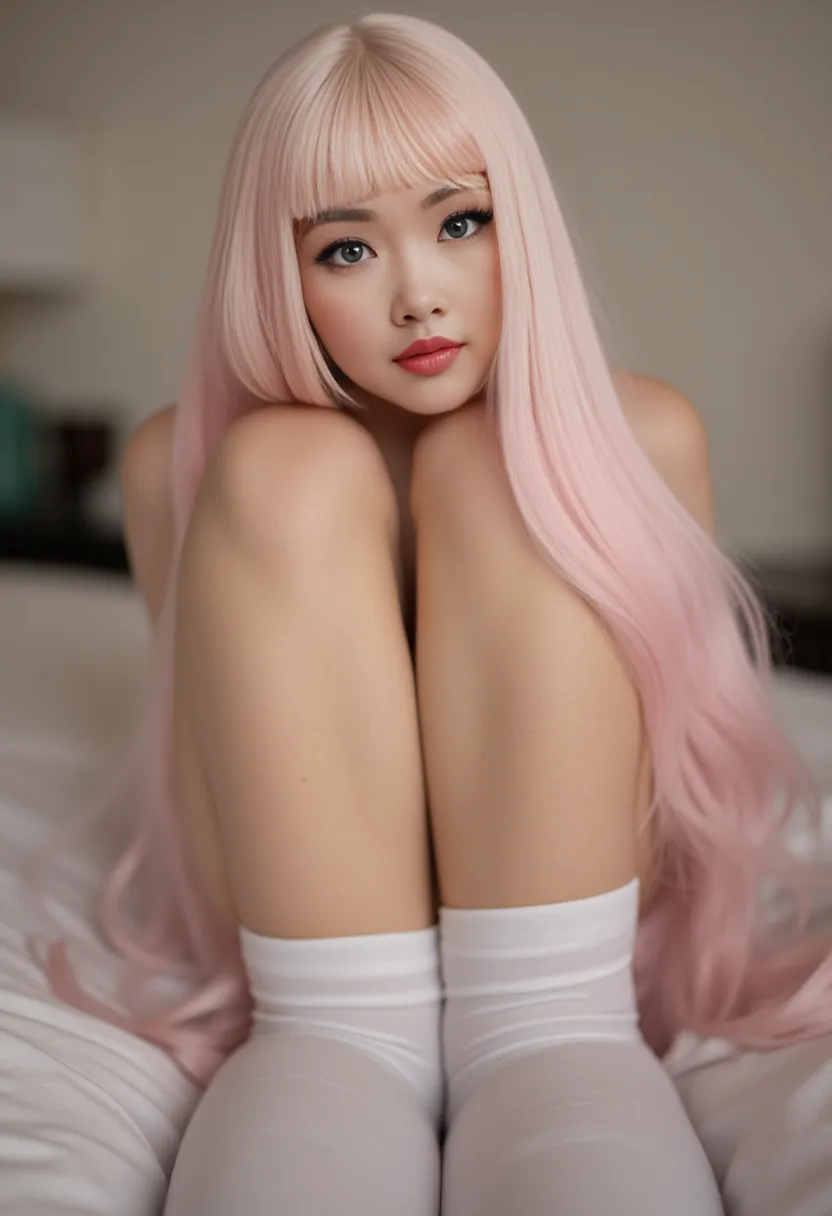 (8k、Raw photo、highest quality、masterpiece:1.2)、(Lace Underwear、White or pink、Crouch down、Full body description、M-shaped splits、Showing pussy、Showing nipples erect 1.6）(Realistic、Photorealistic:1.37)、Ultra-detailed、超A high resolution、1 girl、Seeing the viewer、Beautifully detailed face、Laughter、narrow、(Narrow waist) :1.3)、Beautifully detailed skin、Skin Texture、Floating Hair、Professional Lighting、Human whole body、shortcut、Braided Hairstyles、Bob Hair、F cup breasts、Smile、16 years old、Baby Face、Childish smile、Sappin&#39;、Moisturizing lips、Pale pink lips、Braided Hairstyles、Poses that accentuate the chest