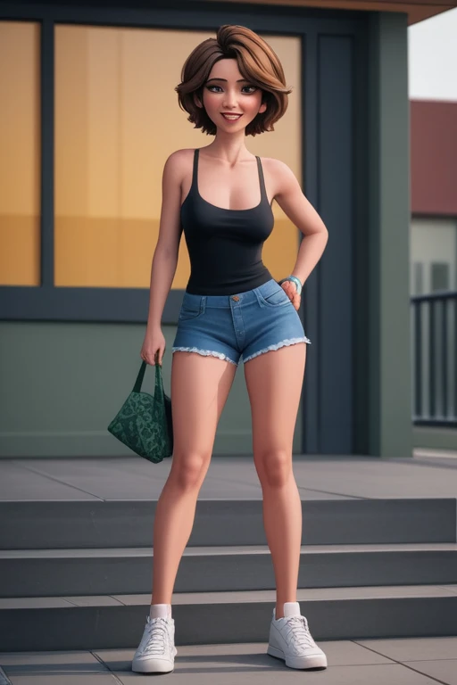 Fully naked girl looking exactly like tamanna Bhatia, wearing glasses in busy public square, squatting , pissing, shy.