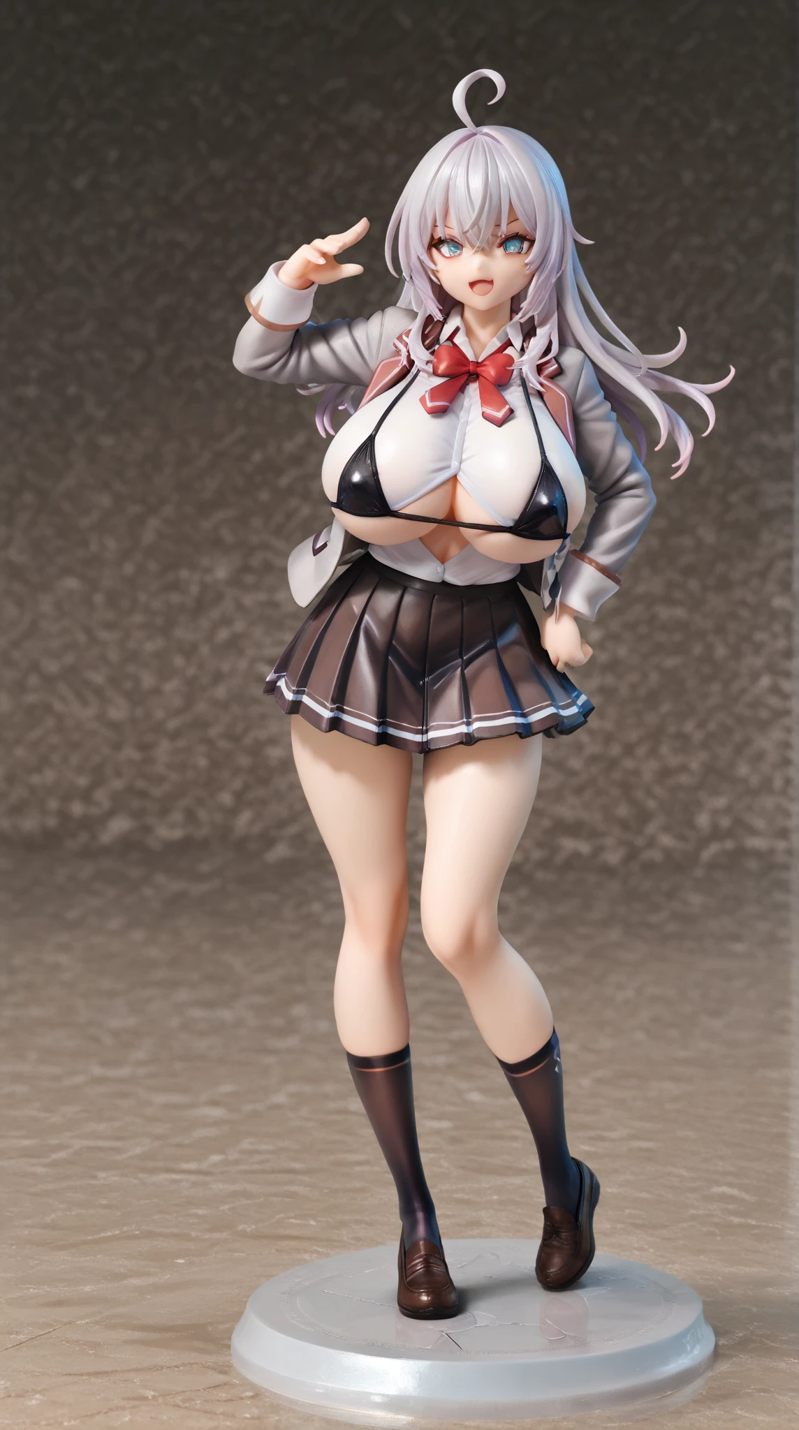 One Woman、Super big breasts、17 years old、uniform、((Stand with your legs apart))