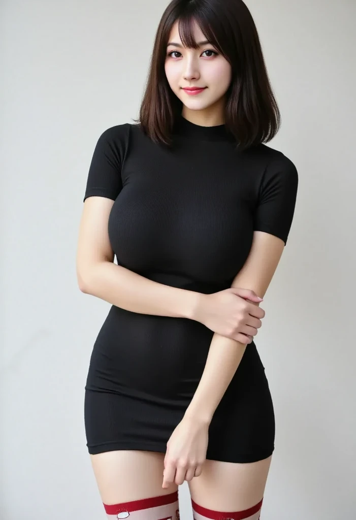 ((beautiful lady)), ((1 lady, wearing black T-shirt with logo AYUASCHA)), ((Dark grey tight leggings)), ((Casual Uniform)), ((Standing on the road)), (zoom camera in the crotch, angle from below), looking to the side, very smile, blushing, ((background york cityscape)), distressed, reluctant, glare, (sexual arousal:1.5, ) , NSFW, 8k, RAW photo, masterpiece, absurdity, top quality, high resolution: 1.1, ultra-detail, hyper-realistic: 1.4, realistic, photorealistic: 1.3, cinema light, film grain, closeup, full body, depth of field, eye focus, young, 85mm lens, f/1.4, Professional lighting, portrait, photon mapping, radiocity, physically based rendering, transparency, soft light, realistic face, realistic body, realistic skin, clean: 1.8, Dark red hair, hairstyle to match the trend of Japan in 2023, Huge-breasted not closed: 1.2, blusher, good style, (very dark lip gloss, bright red lipstick, so many eyelashes, blue eyes, pitch black eyeshadow Huge-breast), company, camel toe, long legs, PureErosFace_V1: 0.8, dynamic pose