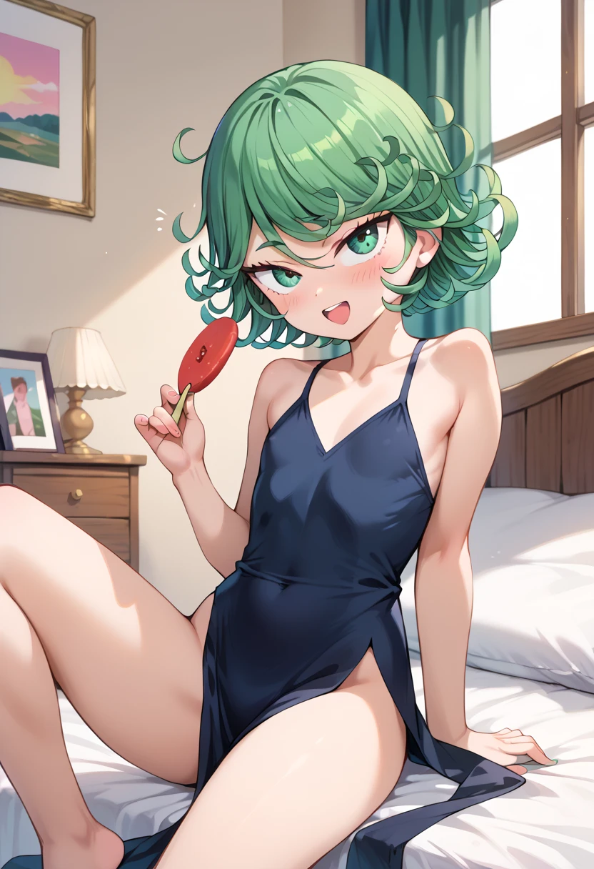 ((highest quality)), ((masterpiece)), (be familiar with), Perfect Face, indoor, Bedroom, Watching the audience,
One woman, Tatsumaki,
Open Mouth, Ecstatic expression, blush, smile,
Small breasts, Flat Chest, Young Girl, , , Girl,
Short Hair, short hair,
Fully nude, Nipples exposed, Sex with a man with a big dick, 膣内ejaculation, Semen is taken, Insert a into your, Sex in missionary position, , Leg spread,
