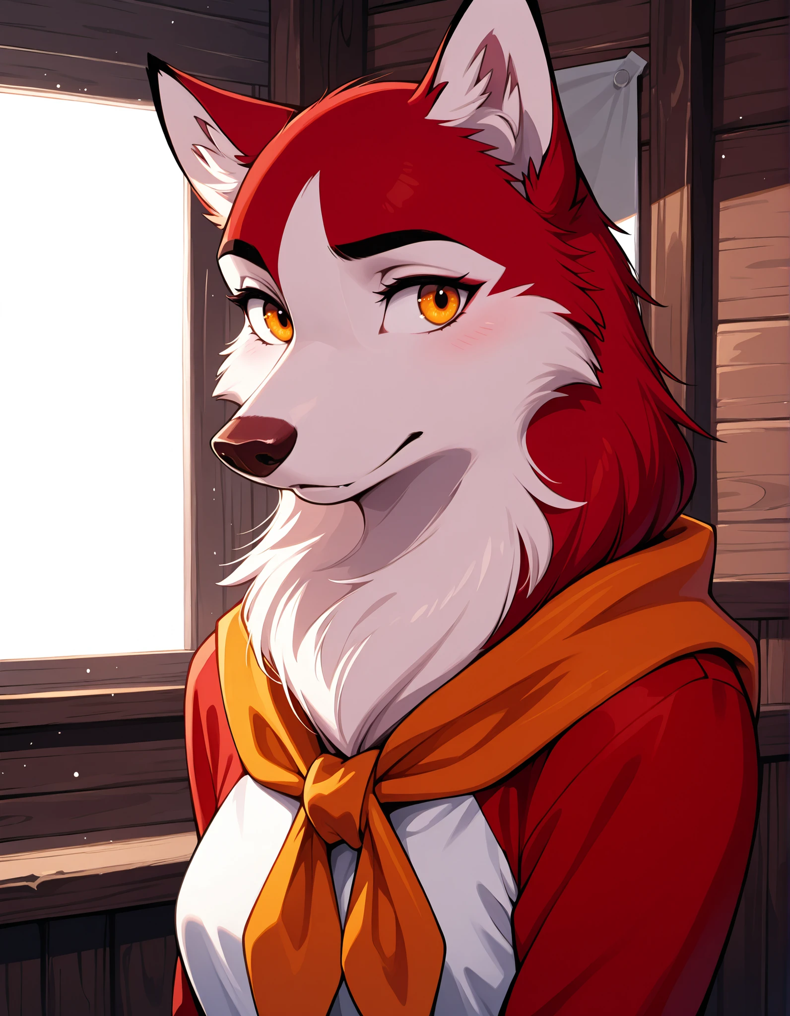jenna\(balto\), canine, red fur, two tone fur, amber eyes, neckerchief,