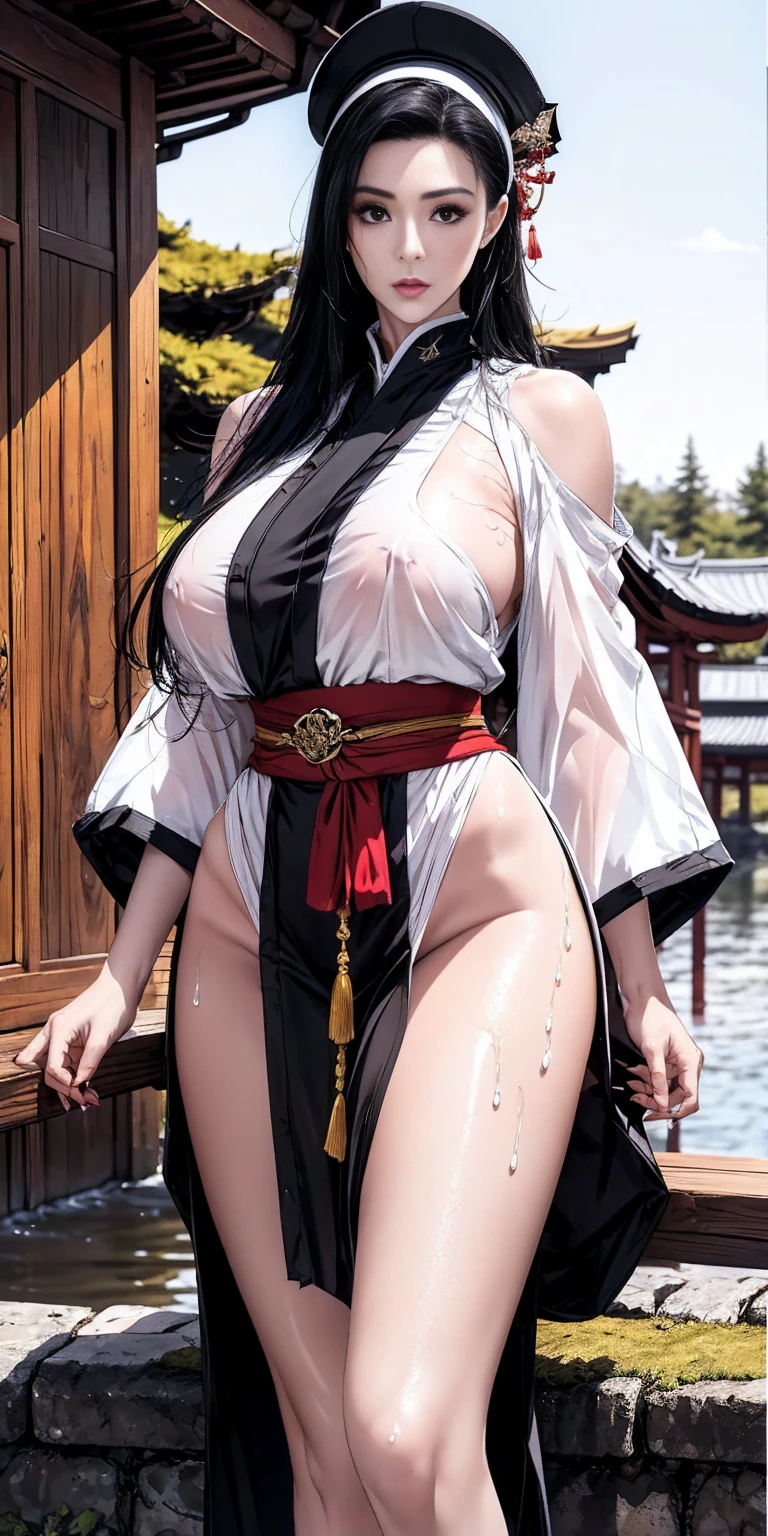 Masterpiece,Solo,1girl,Daki,(Kimetsu No Yaiba),Big Breasts,Pussy,Perfect Body,Sexy Body Hot,Photograph 8K,Ultra High Quality,Ultra High Resolution,White Hair,Ultra Detailed,Beautiful,Beautiful Woman,Nude,Beach Background