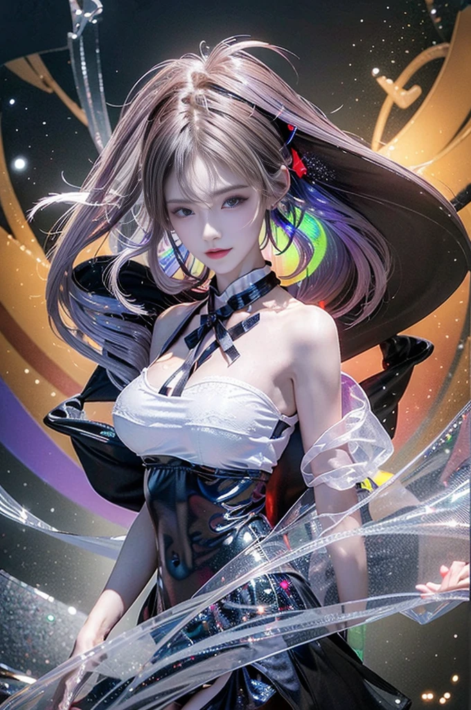 Futuristic robot witch in enchanted forest、(witch hat)、cybernetic enhancement、(mechanical limbetal texture、(upper body portrait),Create a mysterious and enchanting atmosphere,Glittering symbols and runes、sparkling particles、sparkling mist、strong color palette,(best quality,4k,8k,masterpiece:1.2),Ultra-detailed,(lifelike,照片lifelike,Photos are real:1.37),HDR,ultra high definition,studio lighting,super fine painting,clear focus,Physically based rendering,extreme detail description,major,vivid colors,Defocused,
