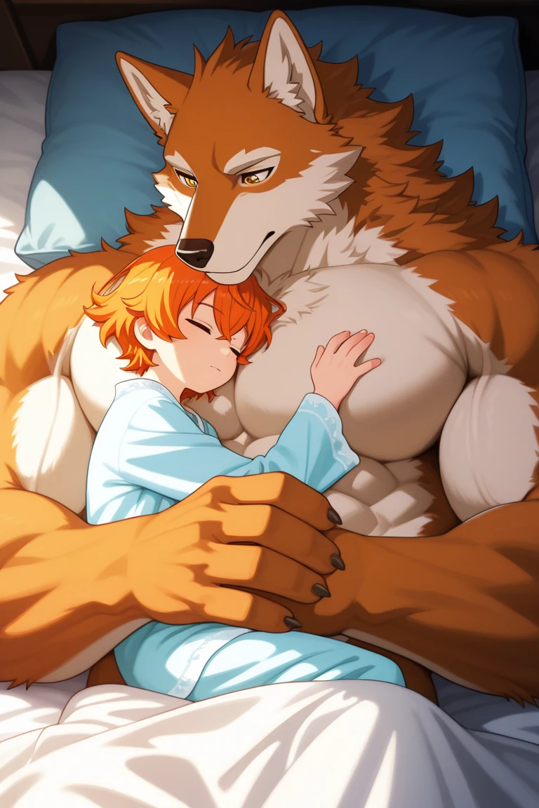 imagem de estilo de um casal de lobos peludos deitados em uma cama, (NSFW) seguro para o sex, NSFW Version, arte peluda, Commission for High Res, Arte peluda!!!, lobo peludo, fursona furry art commission, Acordar, Arte peluda, anime peludo, full body commission for, thick hairy neck, They're in bed, one on all fours and the other running his hand over her ass, brinquedo sexual, Excitado, ereto