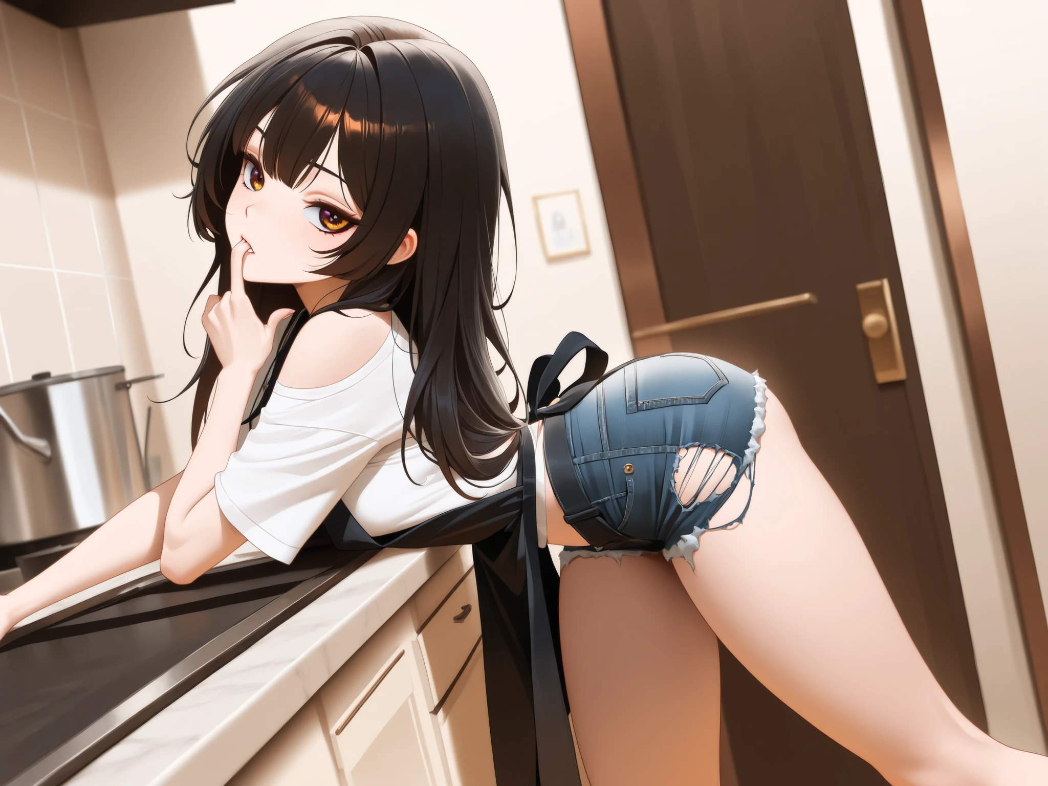 Nakid Video 1、1girl in、独奏、breastsout、s ass、realisticlying、Lace underwear、high-detail、Panties digging into the buttocks、Ashamed、cute little、skinny body、