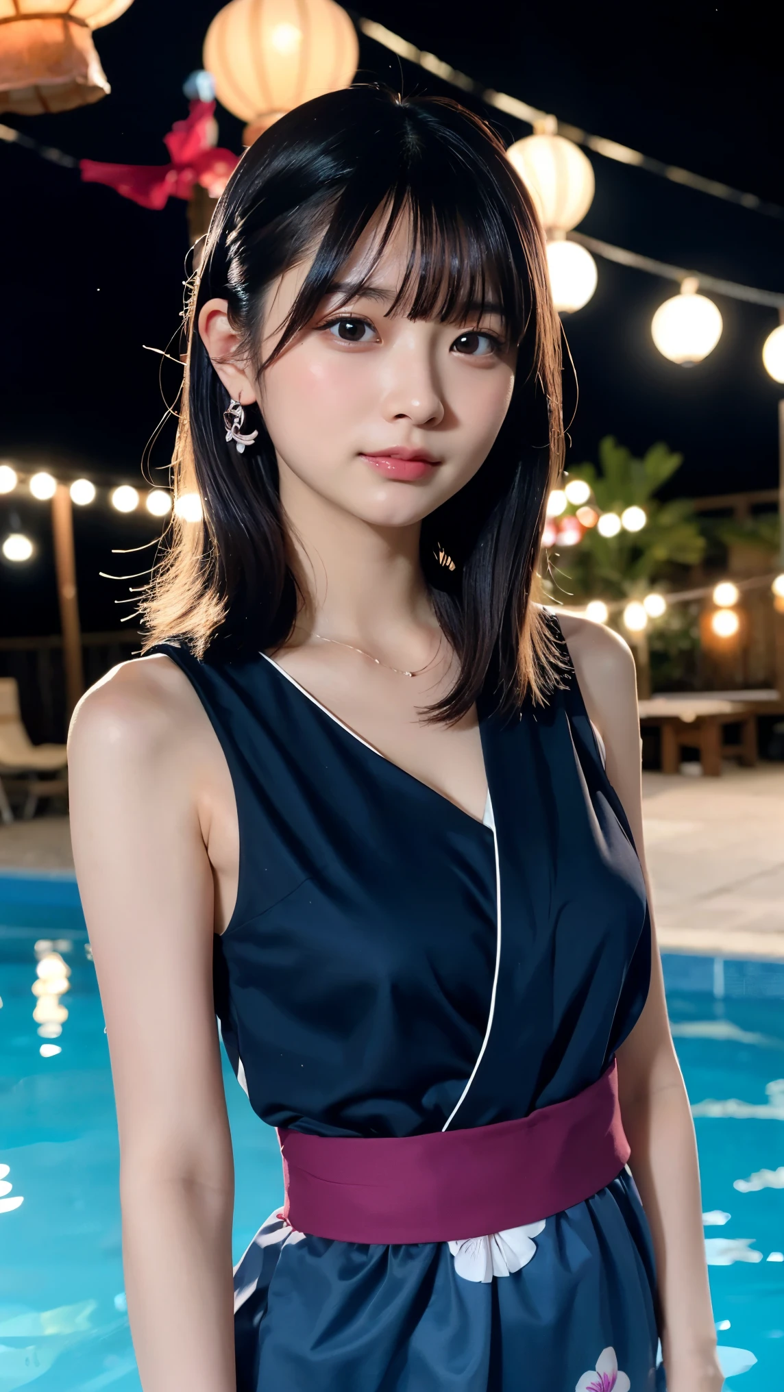 (masterpiece, highest quality, highest quality, Official Art, beautifully、beautiful:1.2), (One Girl), Very detailed, (Fractal Art:1.3), colorful, Most detailed, Perfect Face, Upper Body, High resolution,Navy blue simple dress,Close ~ eyes,(Put your hands together in front of your chest,pray:1.3), ( Golden line:1.2), Meteors, (Streaks of Light), Impressive visuals, (Dynamic Stripes, Light trail:1.2), Vibrant colors,