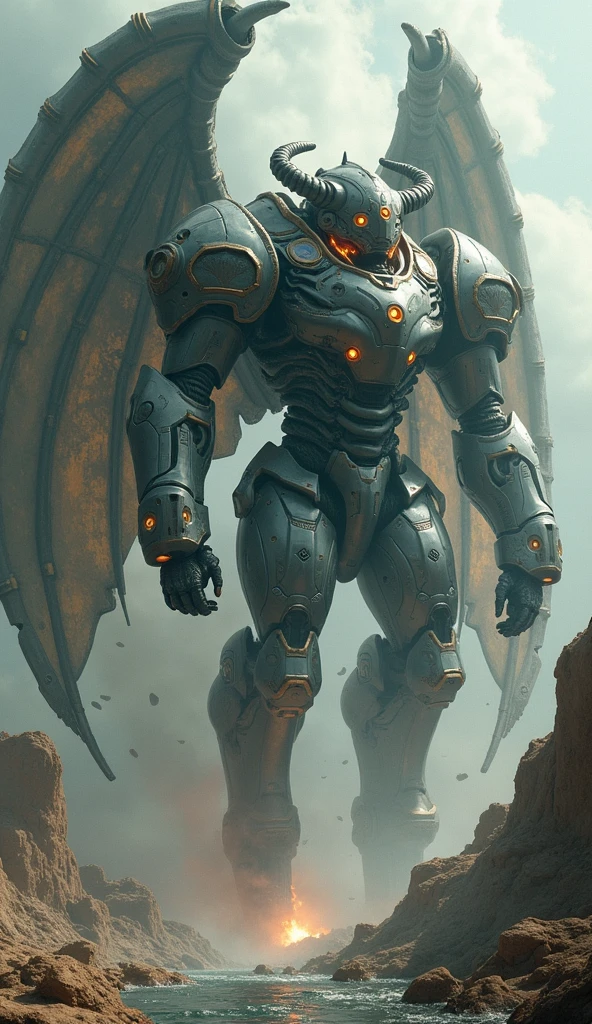 A scary giant robot dragon