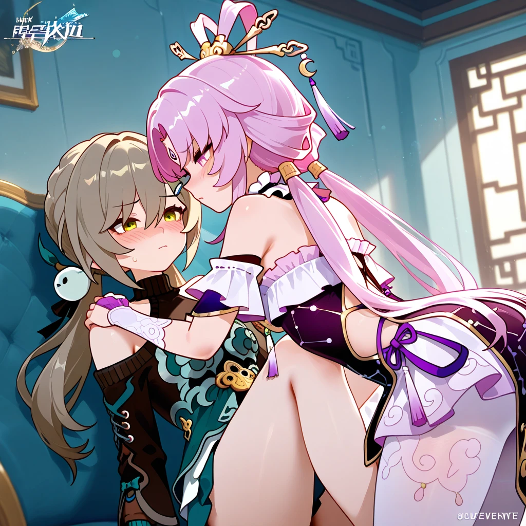 Genshin_xl｜Genshin Yae Miko,Bodysuit, evil smile, High Heels Licking Lesbian,