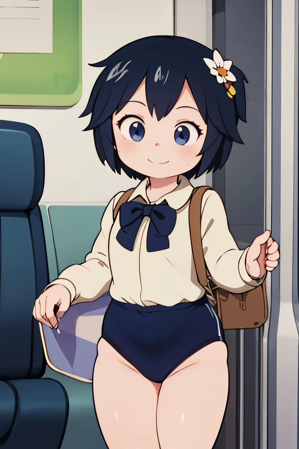 (perfect body),highest quality,16k,(nsfw)、anime screen capture、((blush)),(short hair), (((orange eyes))),thick tight,((((pink hair)))),Sweat,wet、I was surprised,((())),(((View from the front)))),cowboy_shot,((((wavy hair)))),Ahoge,Barrette,(((yellow sleeveless shirt))),(((Pink ruffled mini skirt))),(((light blue striped panties))),(white knee socks),(white gloves),((Panty shot)),A skirt that blows up in the wind、big ass,flat chest、blush、squatting down,one eye closed、legs spread、looking at the viewer,((( he is short))),((wavy mouth)),(((headset on head))),(surprise),(from below)、((dynamic pose)),((Idol)),((1 girl)),(((pink bow tie)))