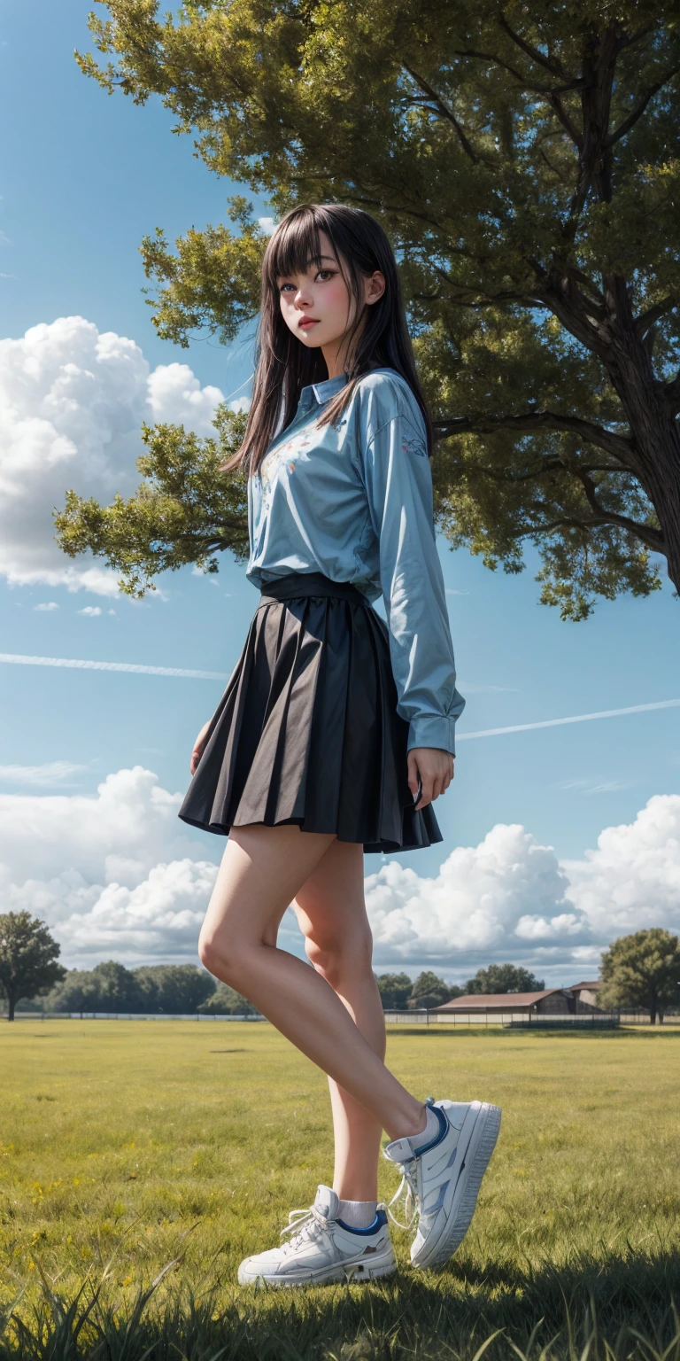 Beautiful realistic girl with bright BLUE-WHITE long hair ,Close-up of clean skin with detailed skin,full length,in a short miniskirt,on an orange background,Against the background of the starry sky,bright makeup,detailed eyes,EARRINGS WITH GLITTERS,two-leaf gray flower,translucent speckled bifoliate gray,Bioluminescent - ultra-high quality 8K, High contrast, rich colors, soft light, Super detailed photos. ultra high quality 8K, High contrast, noise reduction, bright rich colors.. high quality, 8K Ultra HD, High contrast high quality,soft close focus,very beautiful flower, translucent red lily of the valley with dewdrop flower, bioluminescent flower glows and shimmers, he grows in a mysterious forest, shrouded in mystery, Ultra-high quality 8k, High contrast, rich colors, soft light, Ultra-detailed photos. Сверхhigh quality 8k, High contrast, noise reduction, bright rich colors.. high quality, 8K Ultra HD, High contrast
