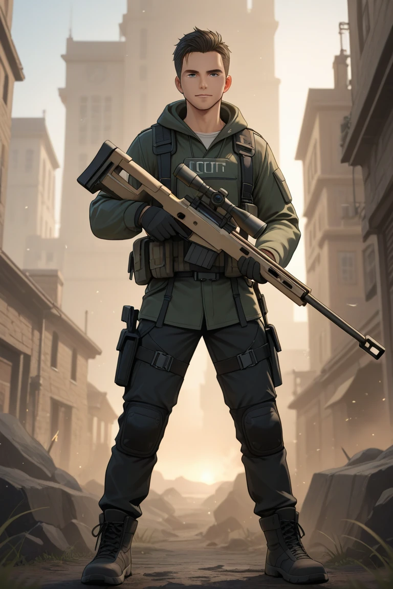 Recreate the image of an (Male character of,) {cal off duty} holding a ...