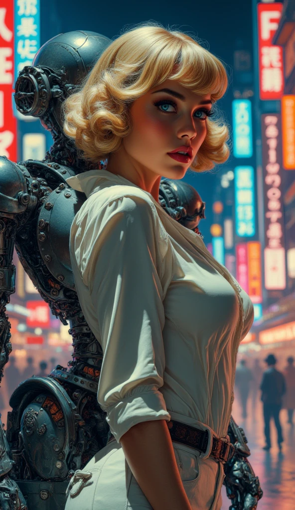 (((Simon Bisley)))), Stefania Ferrario, sensual pose, digital art, trending on artstation, highly detailed, fine detail, intricate , artwork,perfection, too pretty ,detailed , facial features, most beautiful woman on earth large breasts, modern wear , comic book cover , queen hair, unique faces