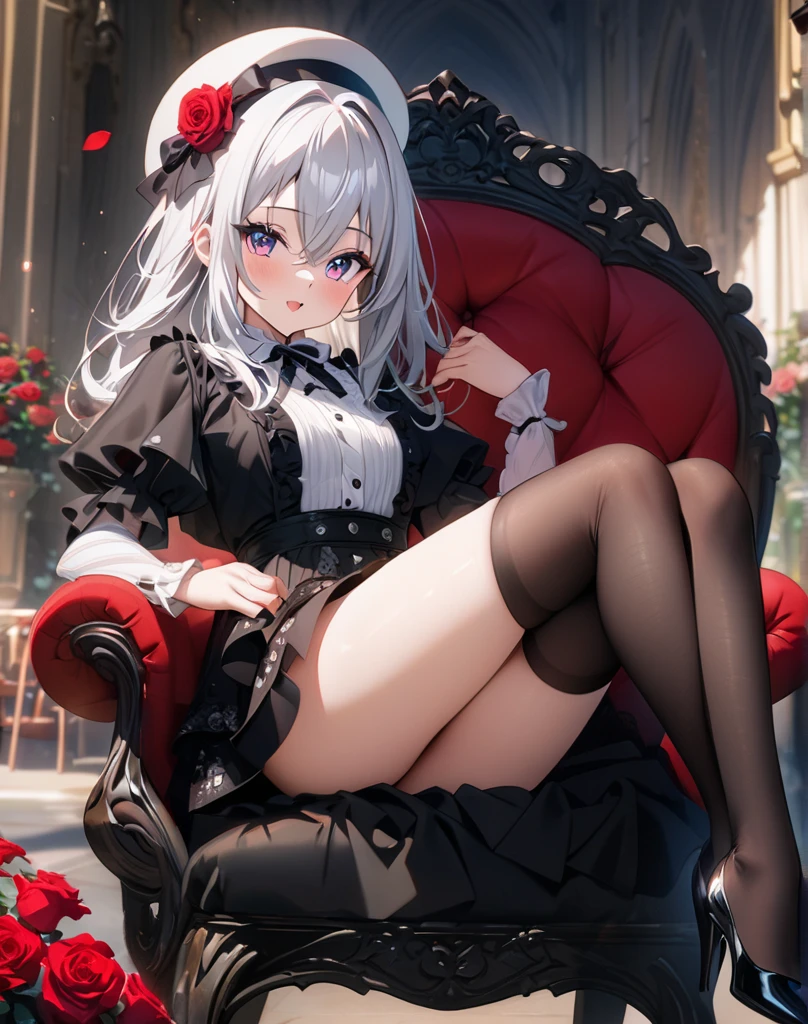 pussy, Lolita , sitting on a chair ,  masterpiece 
