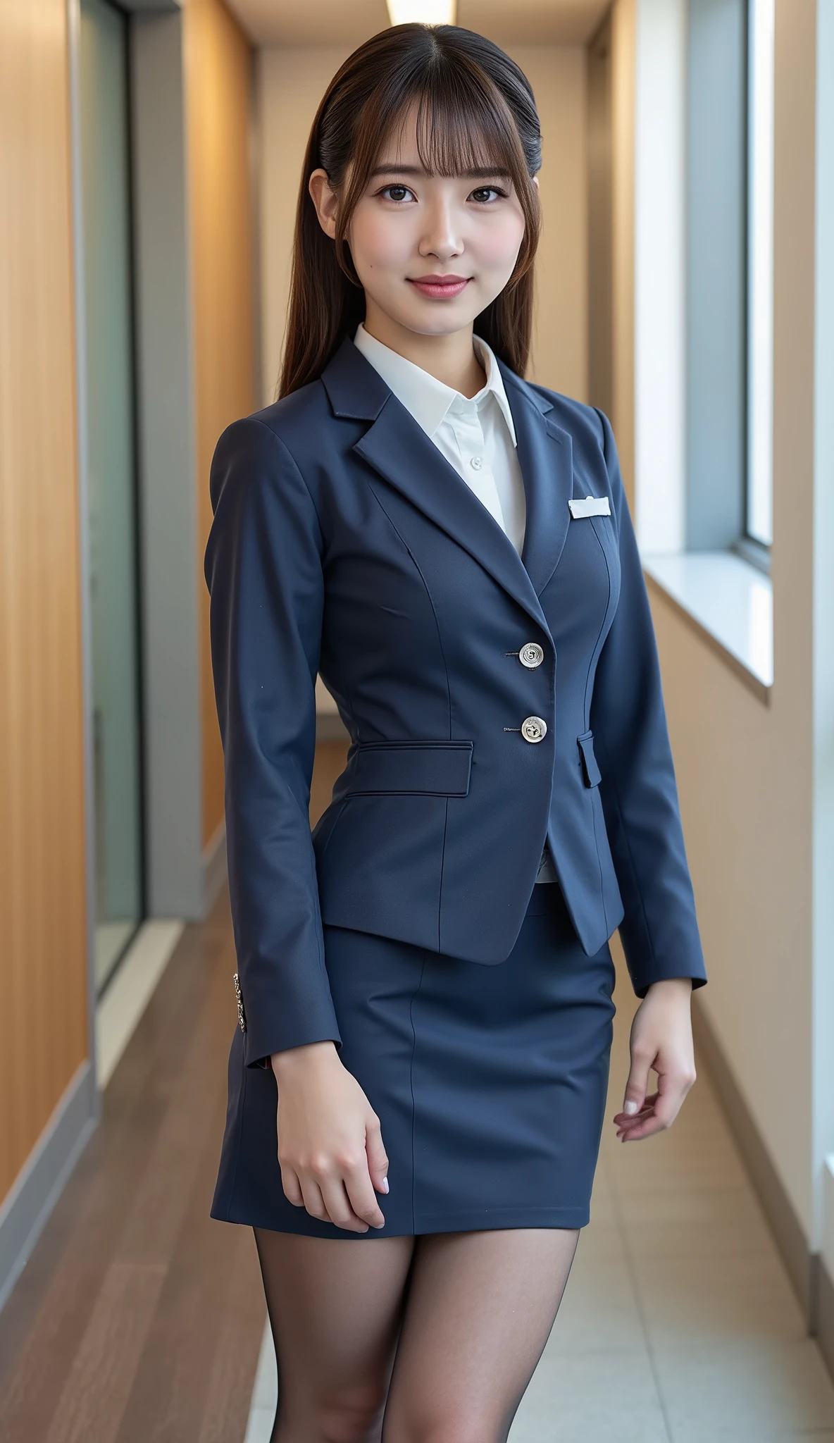 nsfw,8k,  RAW pictures , (masterpiece, top quality, Photoreal, ultra high definition, Super Detailed:1.4), 1 girl on holiday,  beautiful , Idol, unrivaled beauty like a statue, (surreal, professional photo:1.4), simple background,((Big breasts)),Japanese,office lady,office lady,suits,pantyhose,Sexy Poses,full body