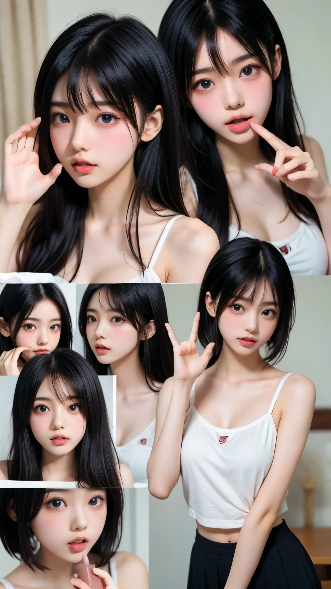 score_9,score_8_up,score_7_up,Super Detailed,absolute resolution, 32K,masterpiece,top quality,Ultra HD quality,slender body line,tight waist,beautiful face and eyes with great attention to detail,beautiful Japanese girl,(I will be at your service),dark haired,short hair,wonderful hairstyle,slicked back hair,((Detailed Blowjobs Gesture:1.2)),Smile,((How to use Blowjob Gesture:1.2)),detailed ribbon and pleated skirt,((small breasts)), Focus on the face,From a viewpoint,Watching Viewers, Perfect Anatomy, (Detailed hands:1.3, perfect hand:1.4)