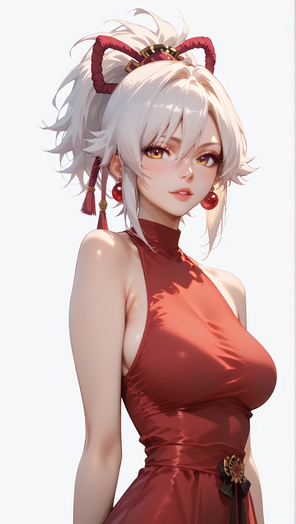 tongue red_eyes heterochromia naughty_face yuri foot midriff navel --auto --s2