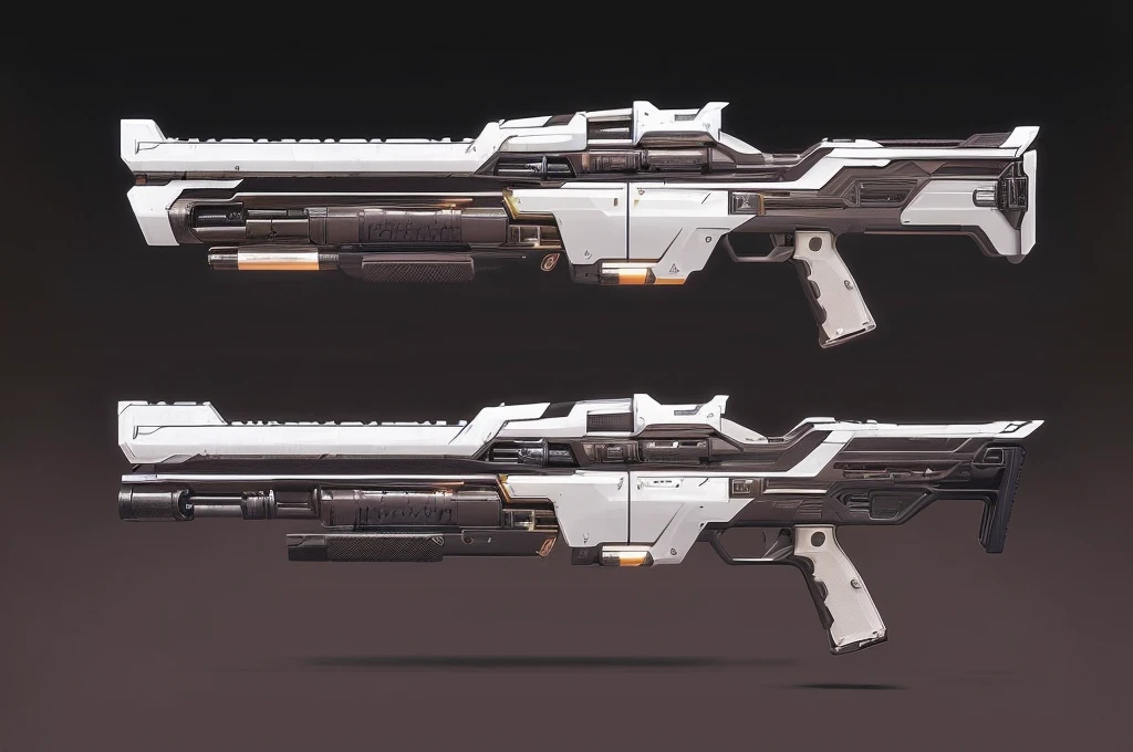 a close up of a gun with a long handle and a long handle, futuristic gun, weapon design, futuristic pistol, futuristic weapon, weapon concept art, sci - fi weapon, weapons concept art, futuristic assault rifle, weaponry concept designs, realistic gun design, futuristic weapon shotgun, concept artwork, high detail concept art, airbrush concept art, hard edges concept art