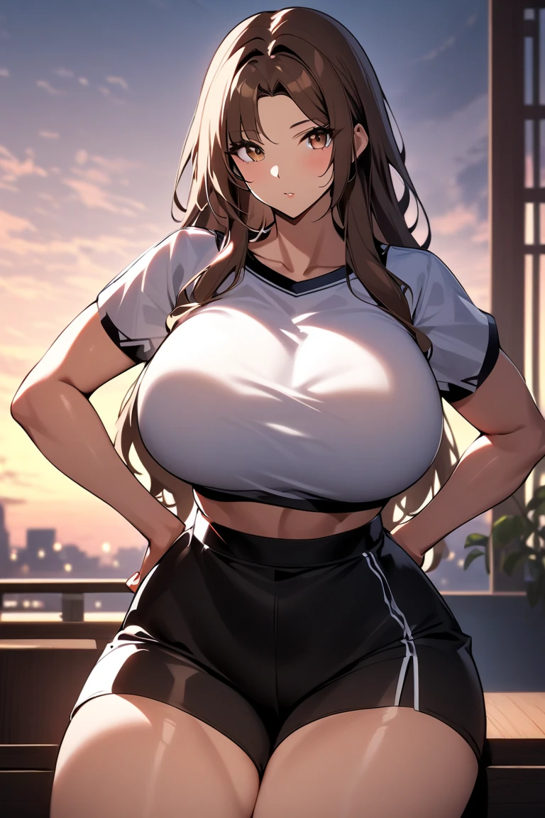 ((Highest quality、、masterpiece:1.3)), Upper Body、Long legs、Sharp focus:1.2, Beautiful woman with perfect figure:1.4, Slim Abs:1.1、((Big Breasts:1.2)), (Big Breasts、Soft looking big ass、Tight waist、Smiling:1.2), Face and skin texture crafted to the smallest detail、Fine-grained、double eyelid、25-year-old female、sexy