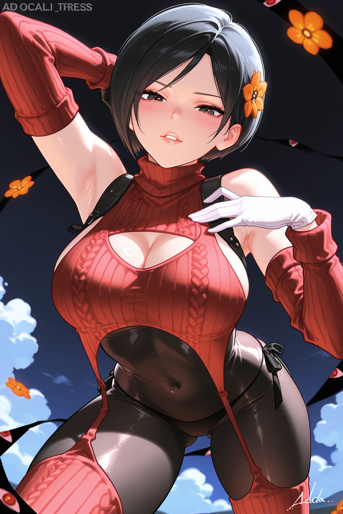 ((masuter piece:1.5)),((Finest quality)),(super precision),8k picture,Top quality anime,Highest level of resolution,sharpnes,clear,((perfect anatomia:1.5)),(Perfect depiction, Unbroken body:1.5),Detailed down to the smallest detail,Phenomenal depiction,((1 Japan Woman:1.4),((A dark-haired,bob cuts:1.1)),Slim and well-proportioned body,(Beautiful and neat face),((Beautiful shiny black eyes),pretty skin,(A smile staring at us)),(One piece with detailed details:1.6,Beautiful pattern with detailed and detailed details,),Sunflower field,a straw fedora hat