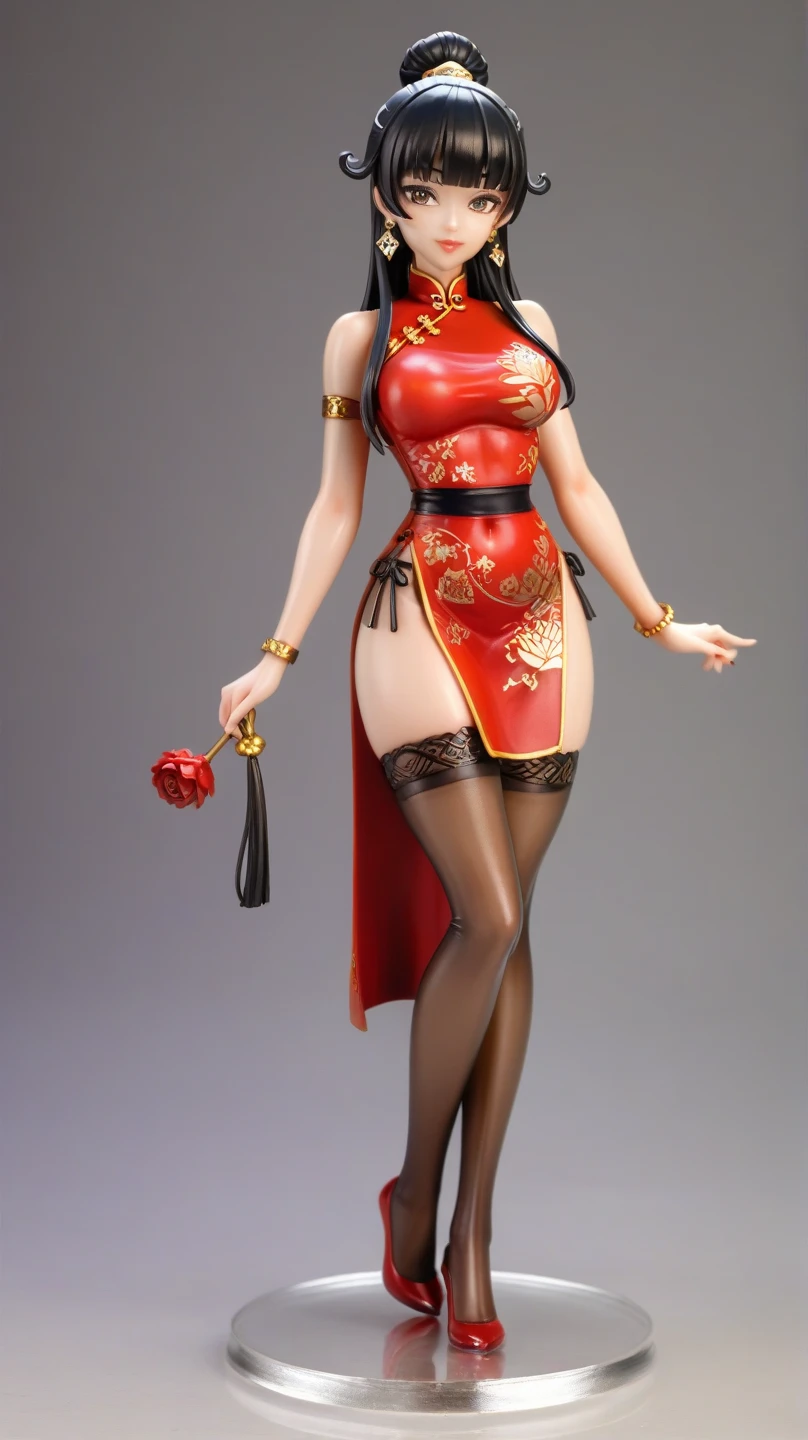 (Masterpiece, best quality: 1.2), (Super detailed), (Illustration), detailed face, a close up of a woman in an chinese bikini, oppai proportions, butt proportions, whole body highly detailed, complete detailed body, realistically proportioned body, anime proportions, extra detailed body, realistic body proportions, realistic shaded perfect body, highly detailed body, detailed body, character sheet, character model sheet turnaround , fullbody shot turnaround, reference model sheet, full character body, 3 d character reference sheet, anime vtuber full body model, high quality model sheet, full body details, character design sheet, detailed full body concept, detail face, front and back, (( red bikini )), tight bikini, G-string panties, body suit Panty, lack red G-string, g-string, grey background, (NSFW), detailed bikini