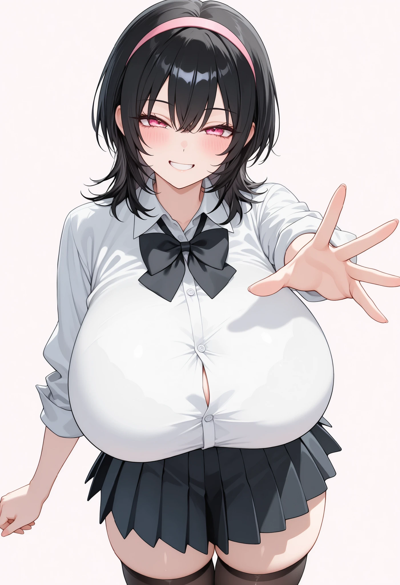 チョミクプラvinegarvinegarタイル, Upper Body, Button gap, Neck ribbon, smile, black good, Black Hair, One girl, short hair, good, Simple Background, White Background, Huge breasts, シーvinegarルー, vinegar, 乳房フォーカvinegar, good visible through clothes, Mouth closed, alone, collared shirt, white shirt, オフィvinegarレディー, Short sleeve, Cleavage, ID card, shirt, underwear,cum bukkake,nsfw,upper body,pov