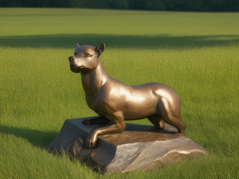 a (paintedpotterycd, dirty:1.2, broken:1.3) statue shaped like a dog, (very simple construction:1.3, simple statue:1.3), in the dirt pit, (solo:1.2), <lora:paintedpotterycd-000005:0.7>, no humans, high quality, masterpiece, realistic, photorealistic, (outdoors, at the archaeological site)